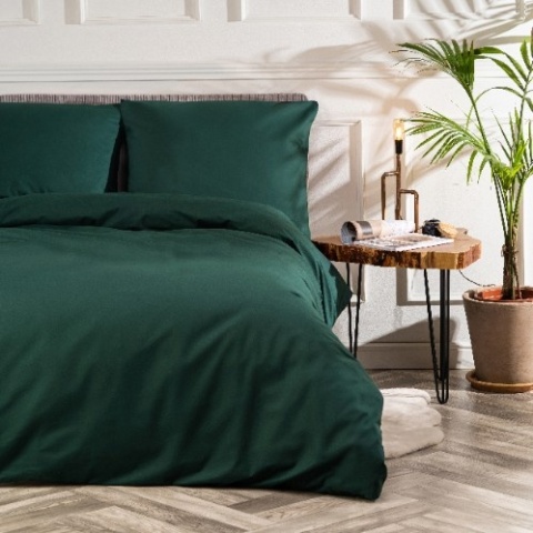 Pościel Bawełniana 160x200 Zieleń Butelkowa + 2*70x80 Pościel Bawełniana 160x200 Zieleń Butelkowa + 2*70x80