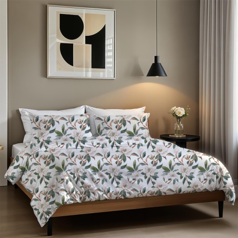 Pościel Bawełniana 160x200 Duże Kwiaty + 2*70x80 Pościel Bawełniana 160x200 Duże Kwiaty + 2*70x80