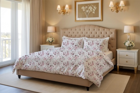 Pościel Bawełniana 160x200 Wiosna w sadzie + 2*70x80 Pościel Bawełniana 160x200 Wiosna w sadzie + 2*70x80