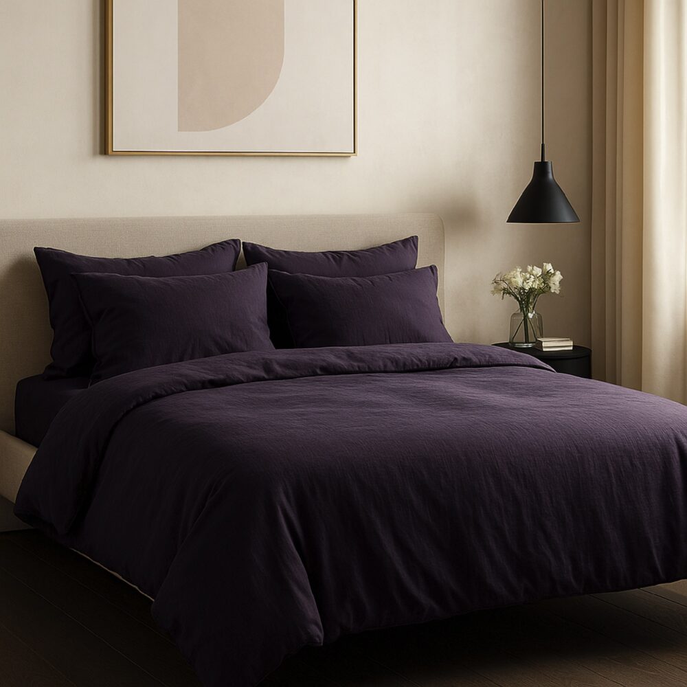 Pościel Bawełniana Ciemny Fioletowy