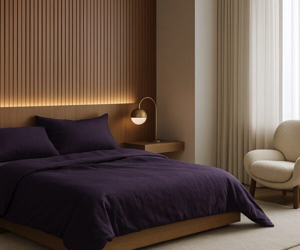 Pościel Bawełniana Ciemny Fioletowy