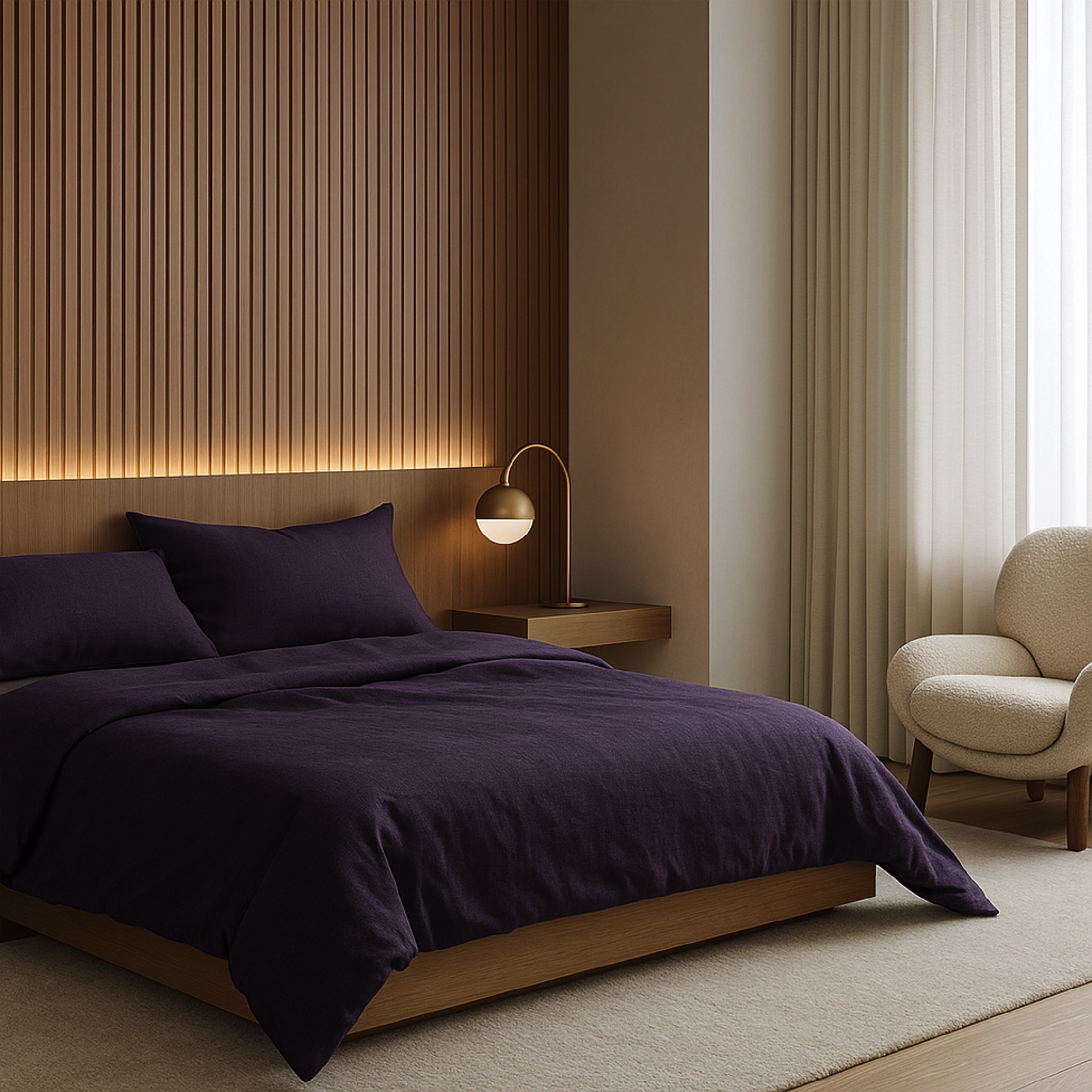 Pościel Bawełniana Ciemny Fioletowy - obrazek 2