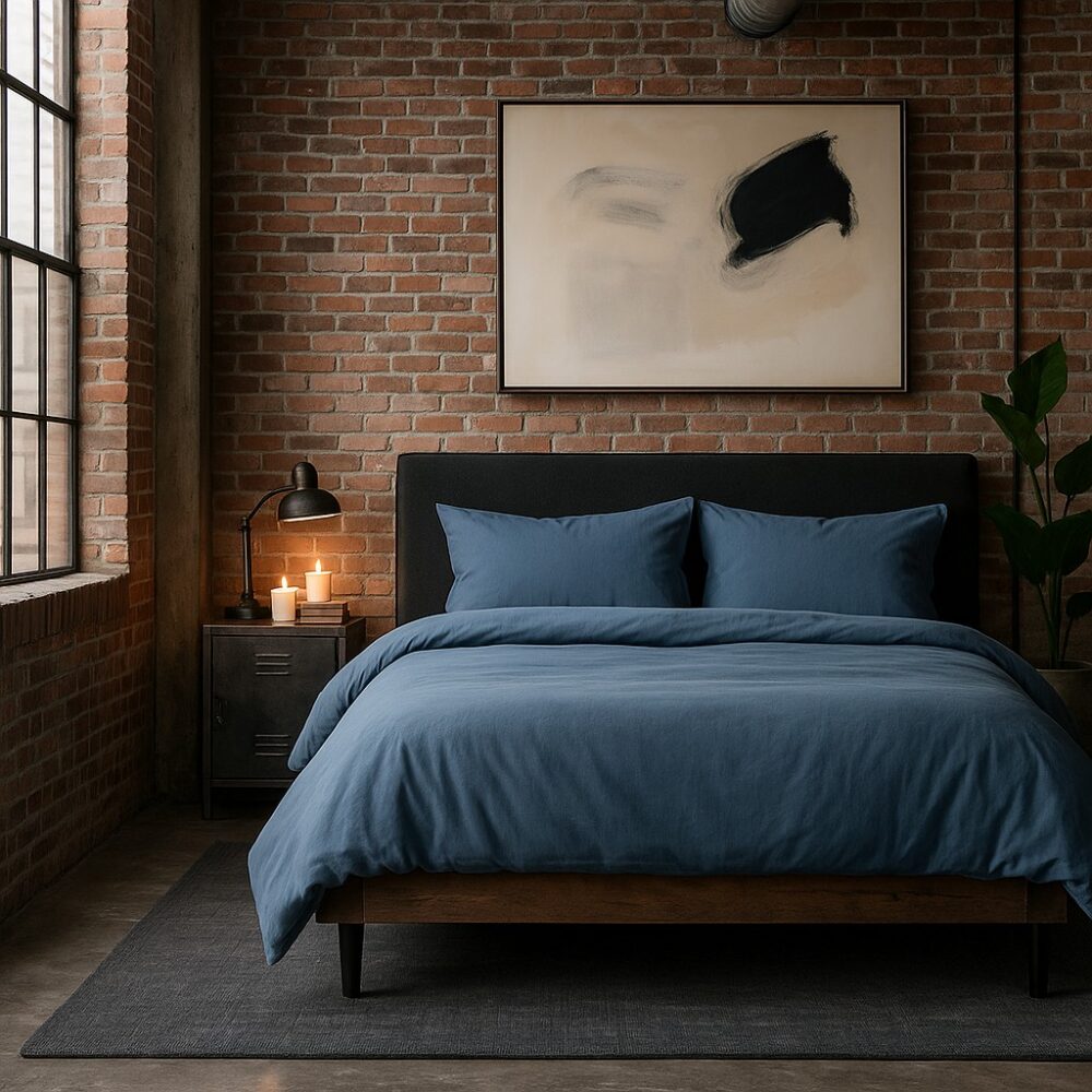 Pościel Bawełniana Niebieski Jeans