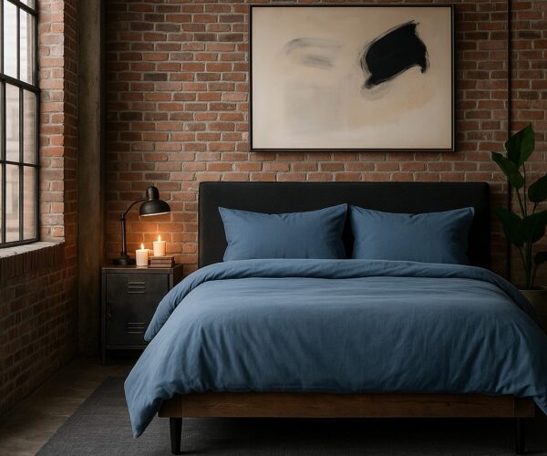 Pościel Bawełniana Niebieski Jeans