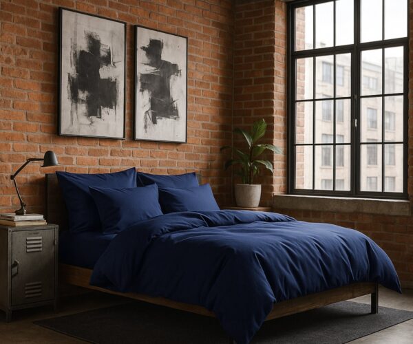Pościel Bawełniana Granatowa