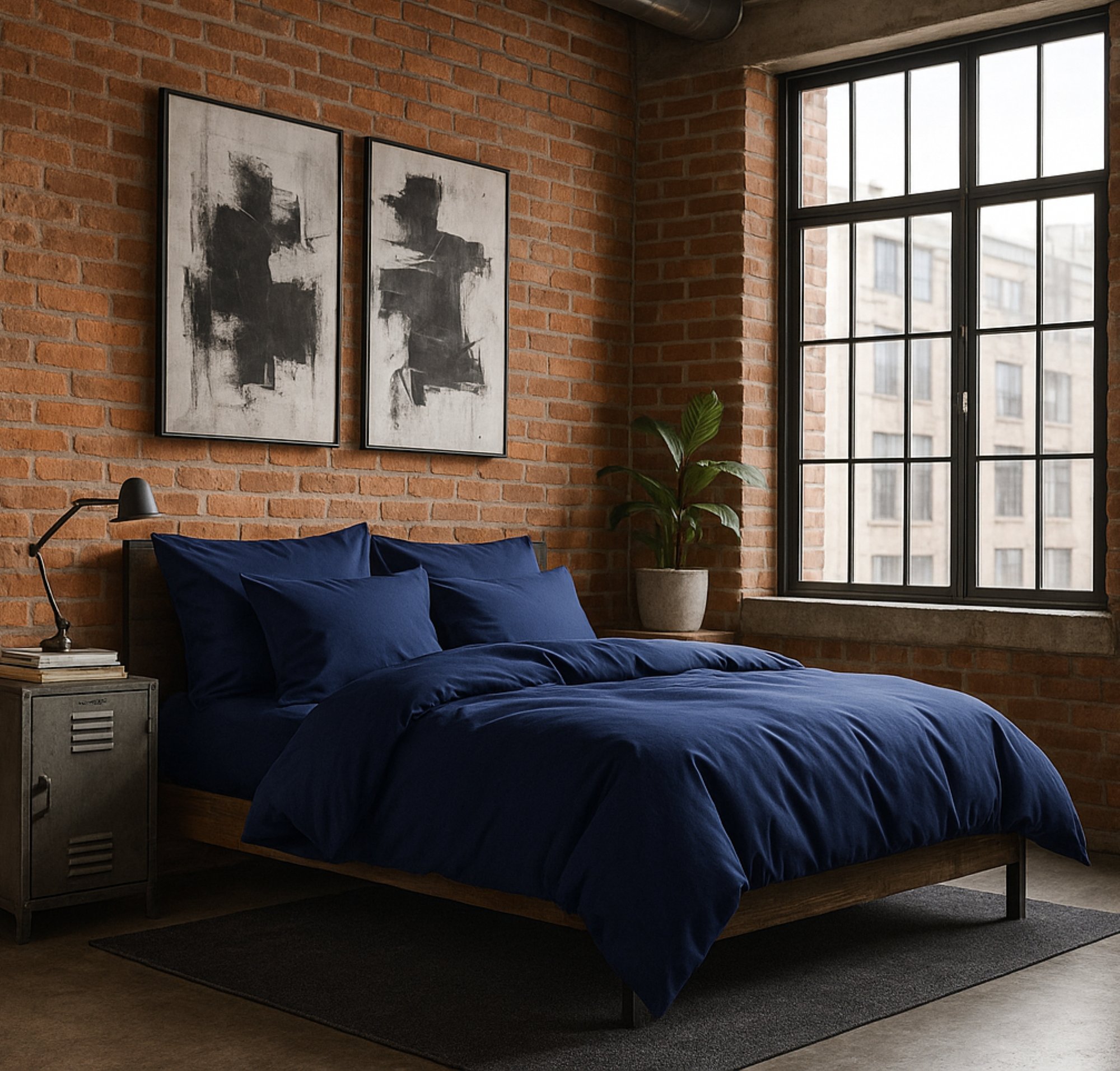 Pościel Bawełniana Granatowa - obrazek 2