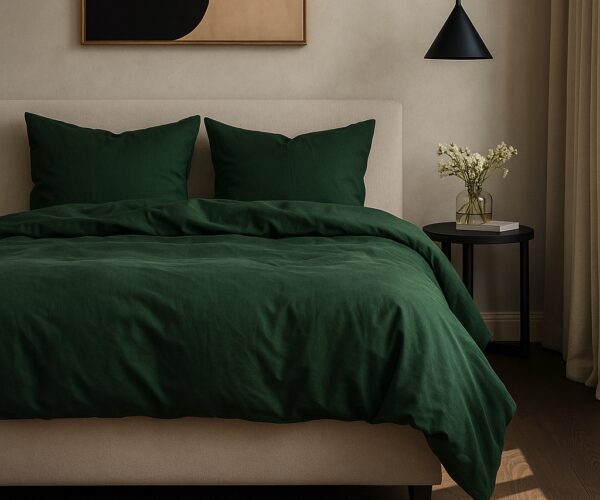 Pościel Bawełniana Butelkowa Zieleń