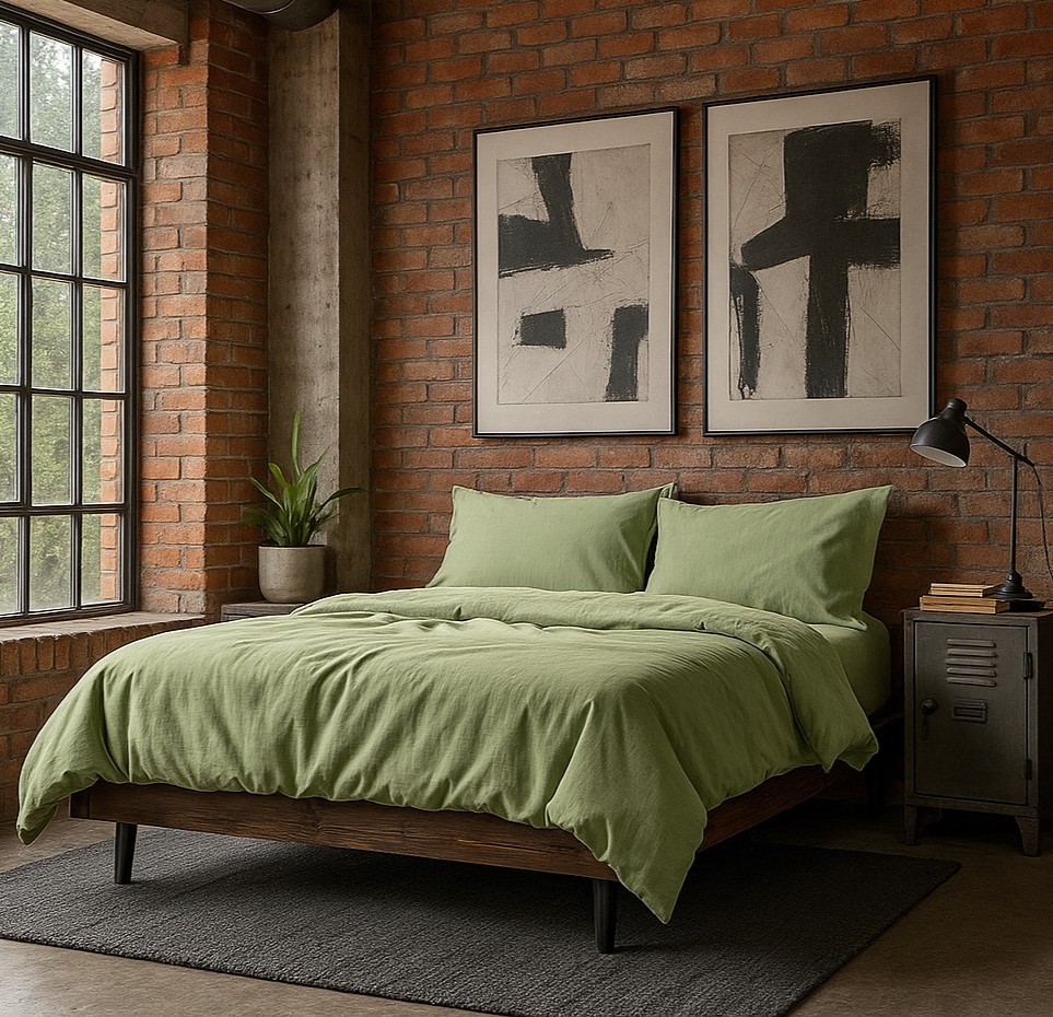 Pościel Bawełniana Zielony Mech