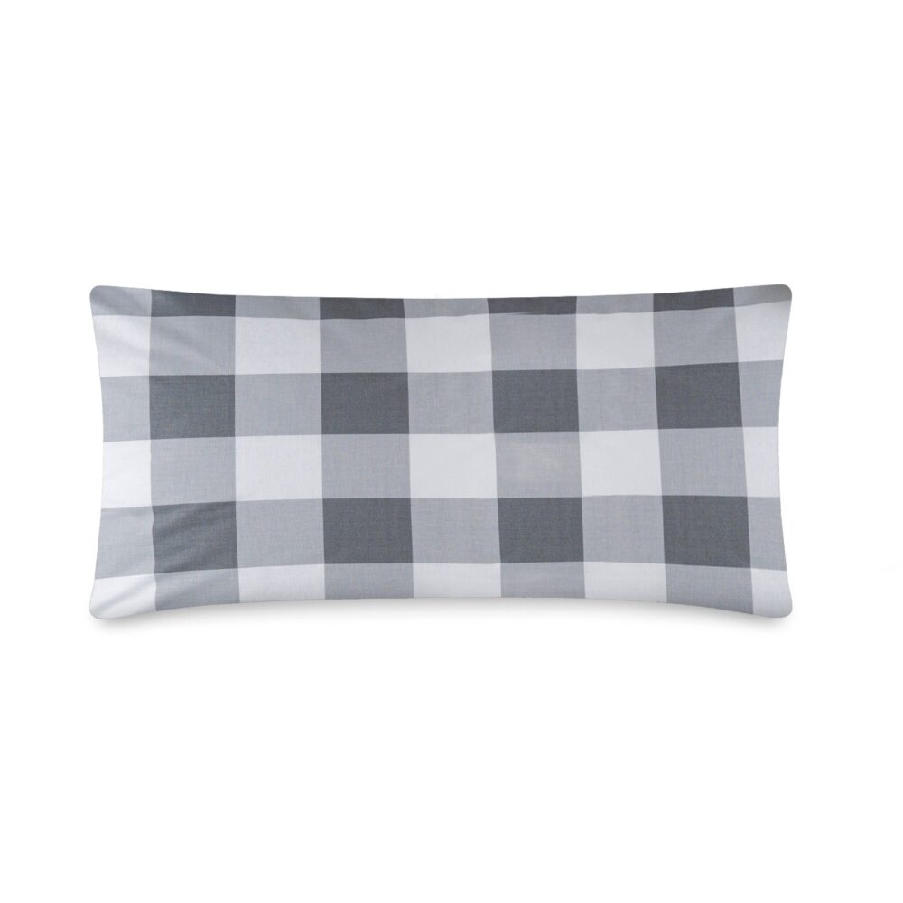 Poszewka Bawełniana 40×80 cm Szara Krata