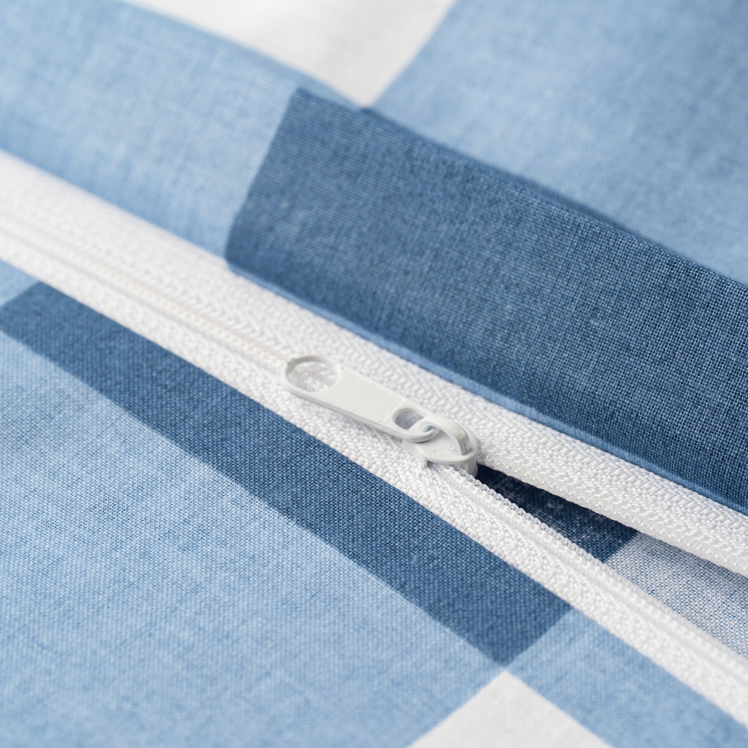 Poszewka Bawełniana 40x80 cm Niebieska Krata - obrazek 4