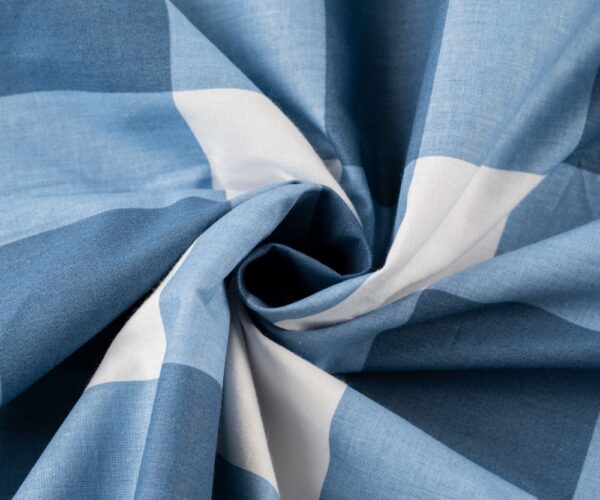 Poszewka Bawełniana 40×40 cm Niebieska Krata 2 sztuki