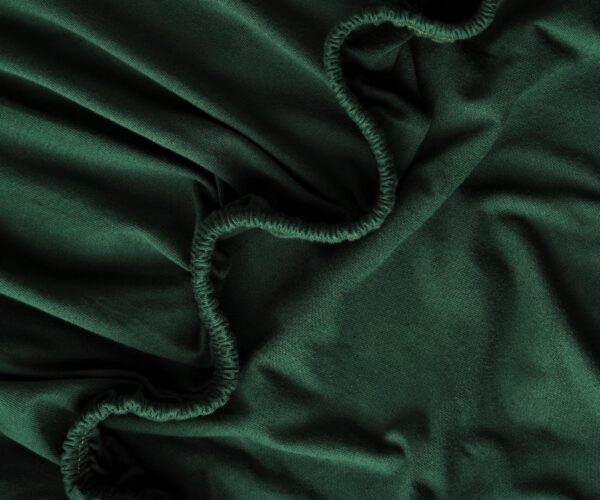 Prześcieradła z gumką Jersey Zielony Butelkowy – 160×200 cm (na wysoki materac)