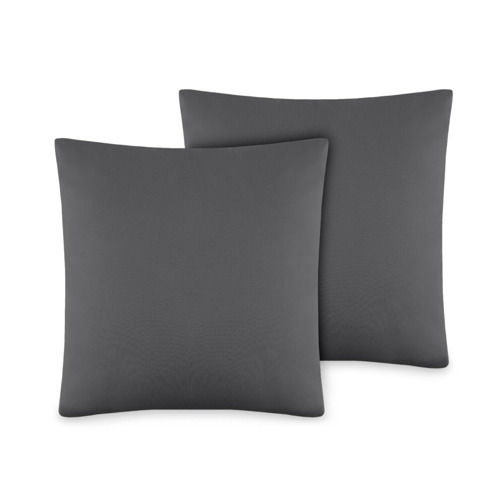 Poszewka Bawełniana 40×40 cm Ciemnoszara 2 sztuki