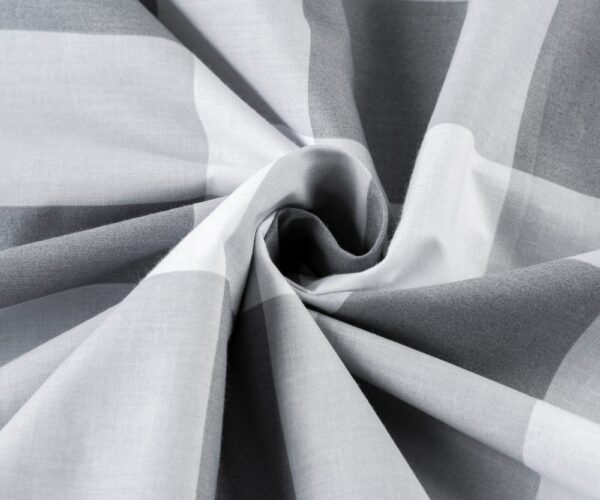 Poszewka Bawełniana 40×40 cm Szara Krata 2 sztuki