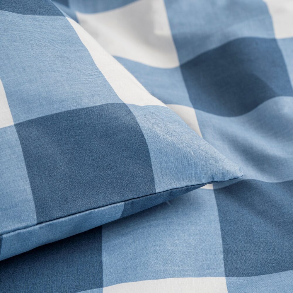 Poszewka Bawełniana 40×80 cm Niebieska Krata