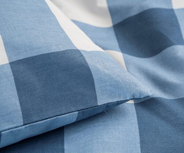 Poszewka Bawełniana 40×80 cm Niebieska Krata