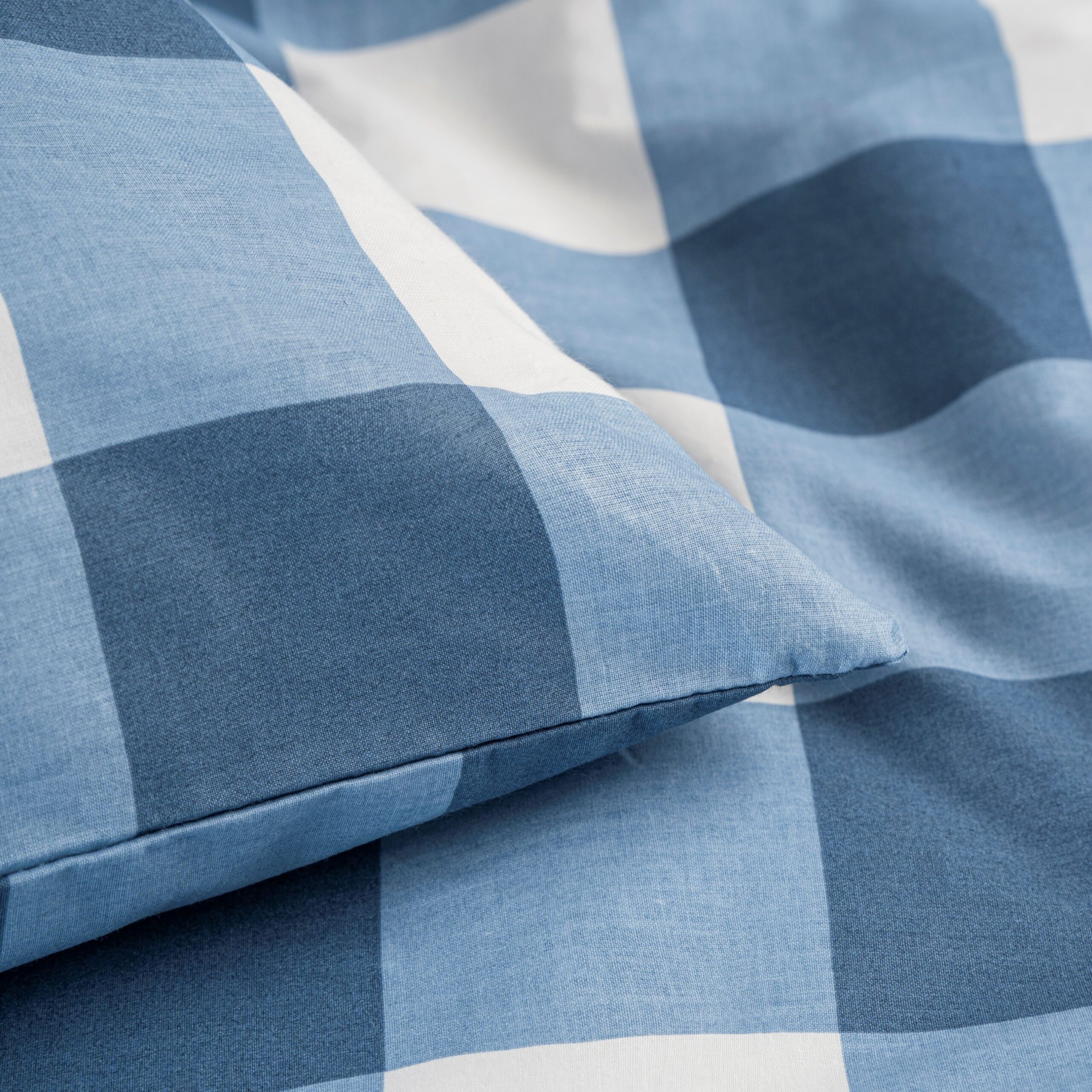 Poszewka Bawełniana 40x80 cm Niebieska Krata - obrazek 2