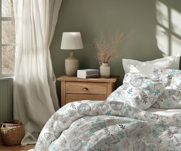 Pościel Bawełniana Błękitna Harmonia